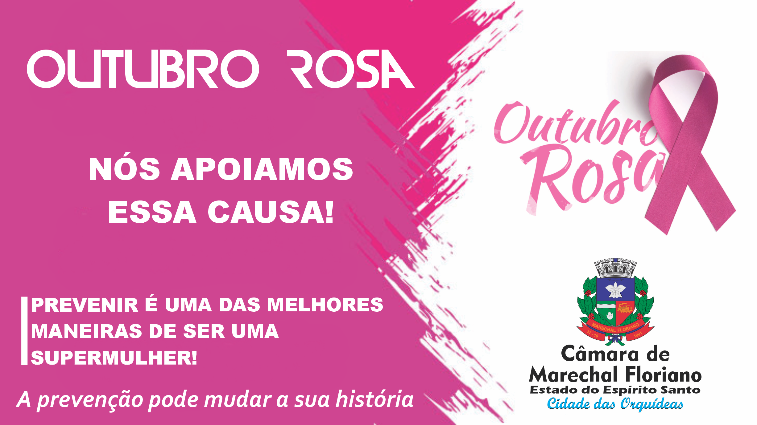 Câmara Municipal de Marechal Floriano apoia a luta contra o Câncer de Mama