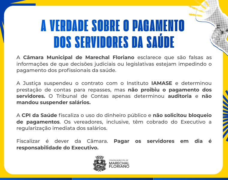 A VERDADE SOBRE O PAGAMENTO DOS SERVIDORES DA SAÚDE