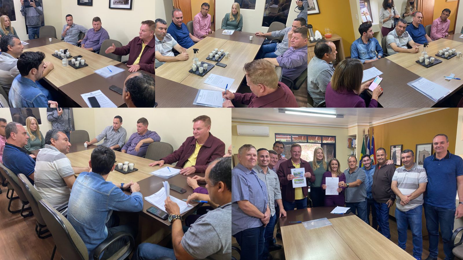 Vereadores da Câmara de Marechal Floriano participam da assinatura de Ordem de Serviço no Gabinete do Prefeito