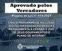 Plenário aprova matéria que institui o Programa de Inclusão Digital na Educação do Município
