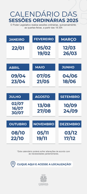 Agenda das Sessões