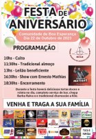 Comunidade Luterana de Boa Esperança realizará festa de aniversário neste final de semana