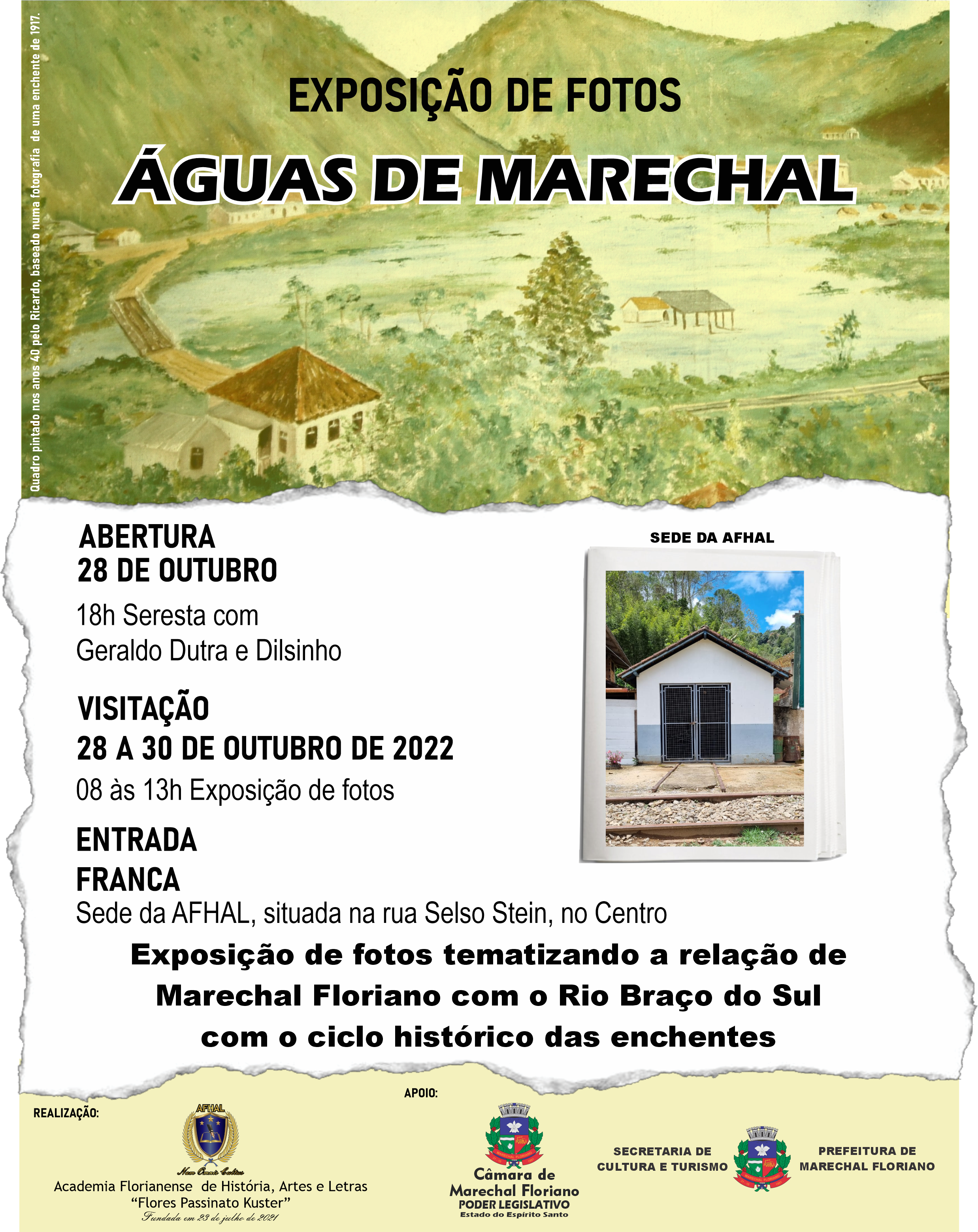 Fim de semana terá exposição fotográfica e música em Marechal Floriano