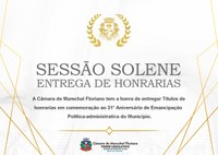 Veja o vídeo: Câmara de Marechal Floriano realiza Sessão Solene de entrega de Títulos e de Honraria